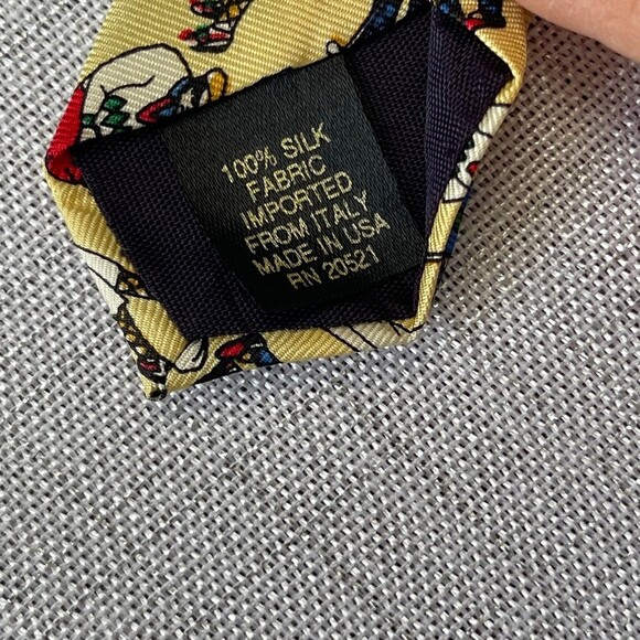Vintage 80s Necktie Golf Themed Silk Tie Men's Van Heusen - Picture 3 of 9